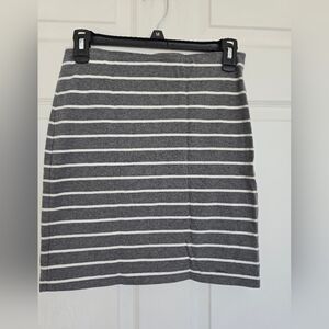 Hollister Grey And White Striped  Skirt